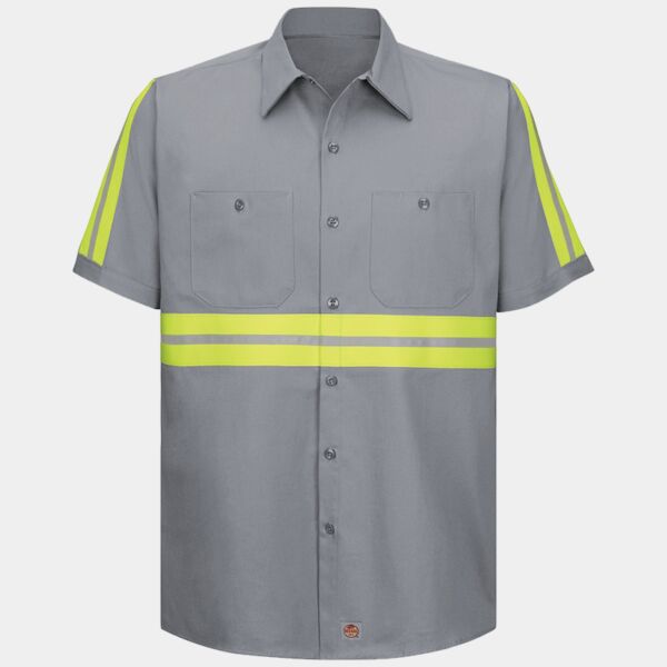 Men's Tall Enhanced Visibility Short Sleeve Cotton Work Shirt Thumbnail