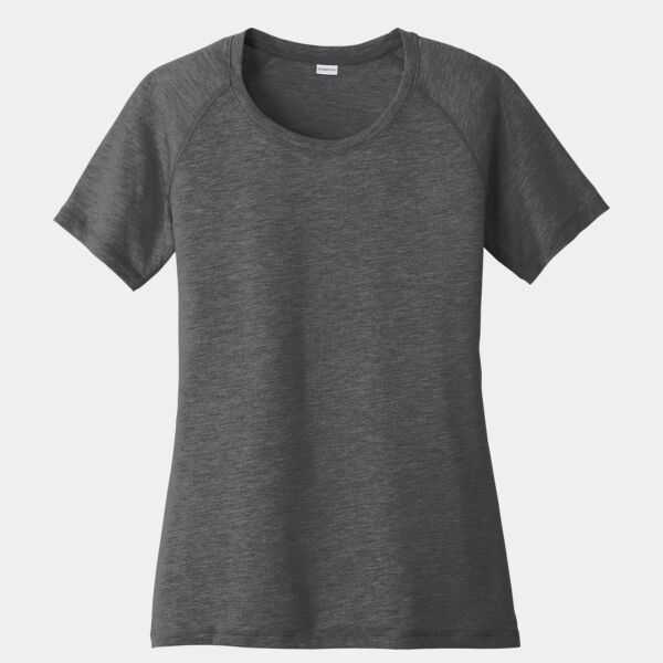Sport Tek - ® Ladies PosiCharge ® Tri Blend Wicking Scoop Neck Raglan Tee Thumbnail